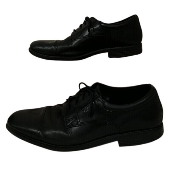 Rockport Mens Black Cap Toe Oxford Dress Shoes Size 12 - Picture 2 of 6